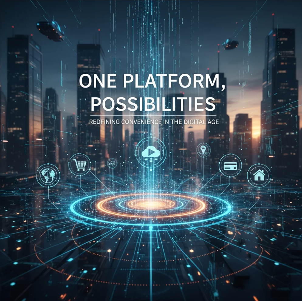 Illustration of unified digital platform showing connectivity and convenience