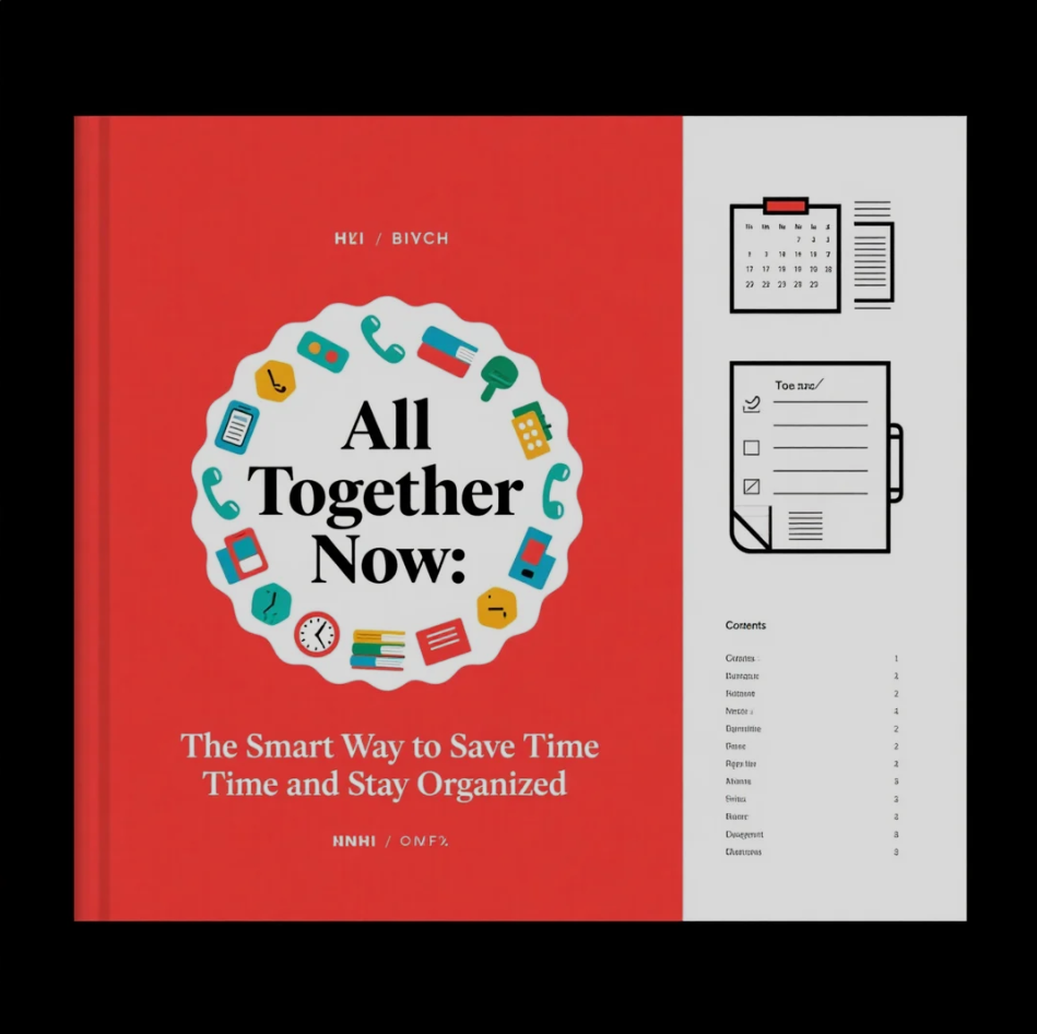 Desk with organized planner, laptop, and tools for productivity