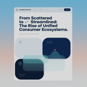 Digital ecosystem illustration connecting apps, devices, and services in one system
