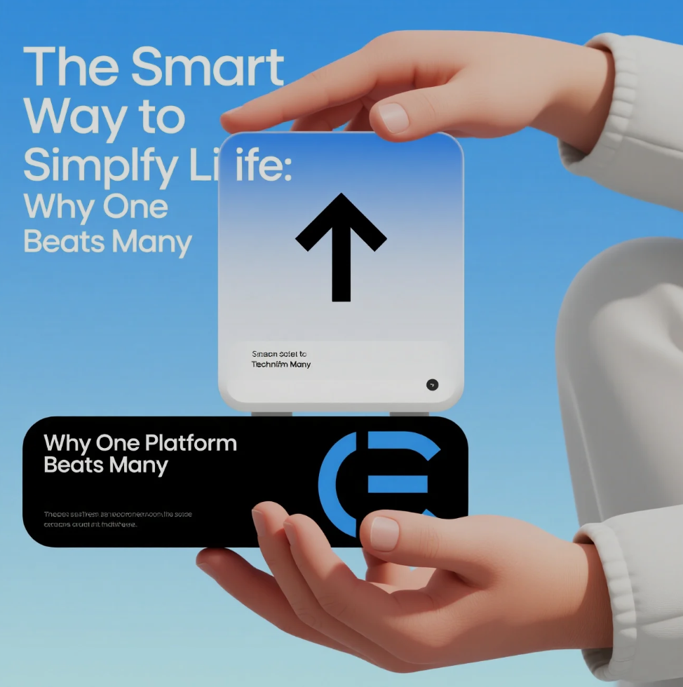 Person using a unified digital platform that combines multiple tools into one organized interface