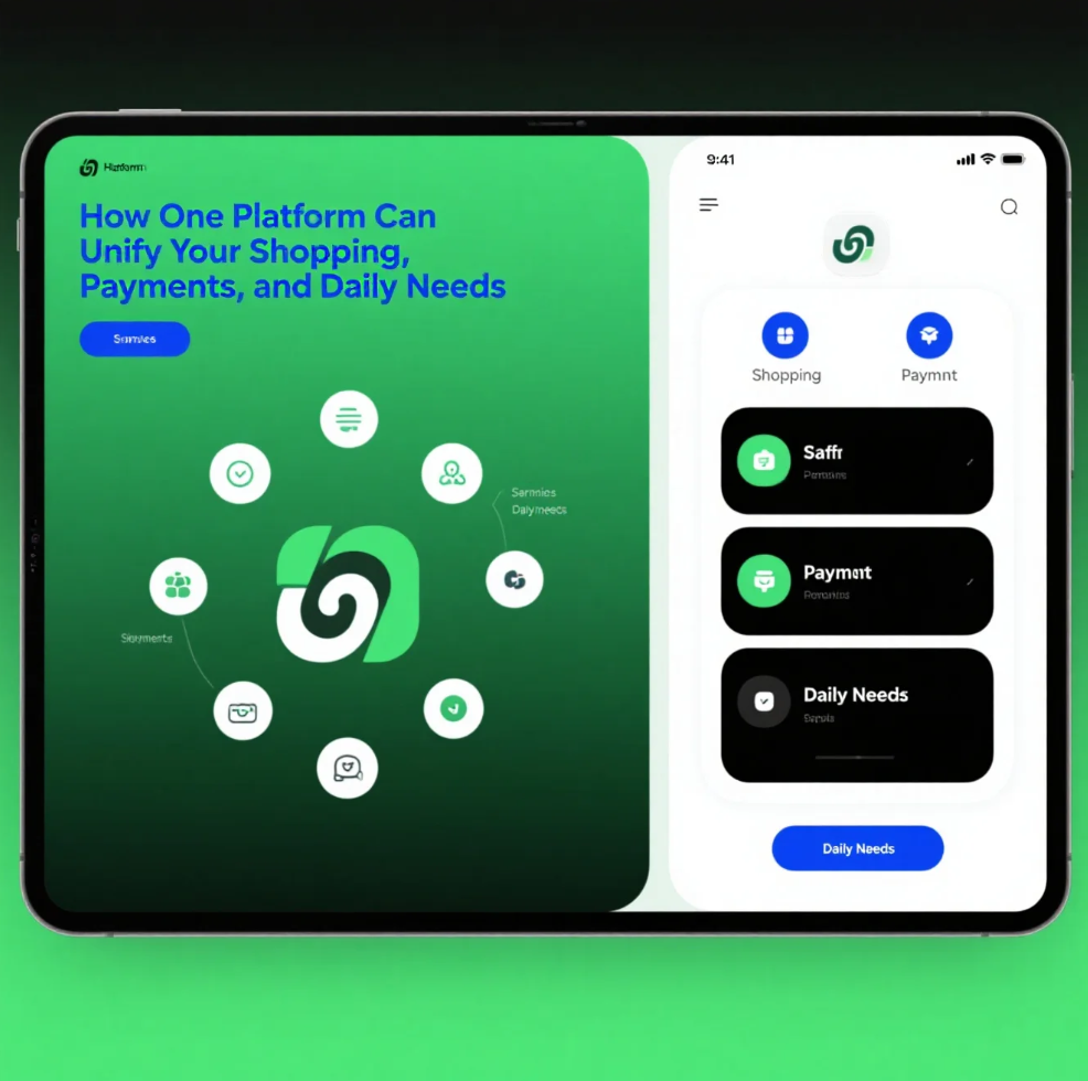 Unified digital platform for shopping, payments, and daily needs
