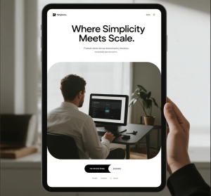 Abstract illustration symbolizing simplicity and scalability in business and technology